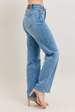 Judy Blue Full Size Tummy Control Vintage Wash Straight Jeans Plus Size - Trendsi - Flyclothing LLC