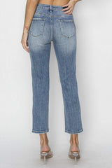RISEN Full Size High Waist Distressed Cropped Jeans - Trendsi - Flyclothing LLC