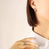 Titanium Steel Geometric Huggie Earrings - Trendsi - Flyclothing LLC