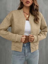 Zip Up Long Sleeve Jacket - Trendsi - Flyclothing LLC