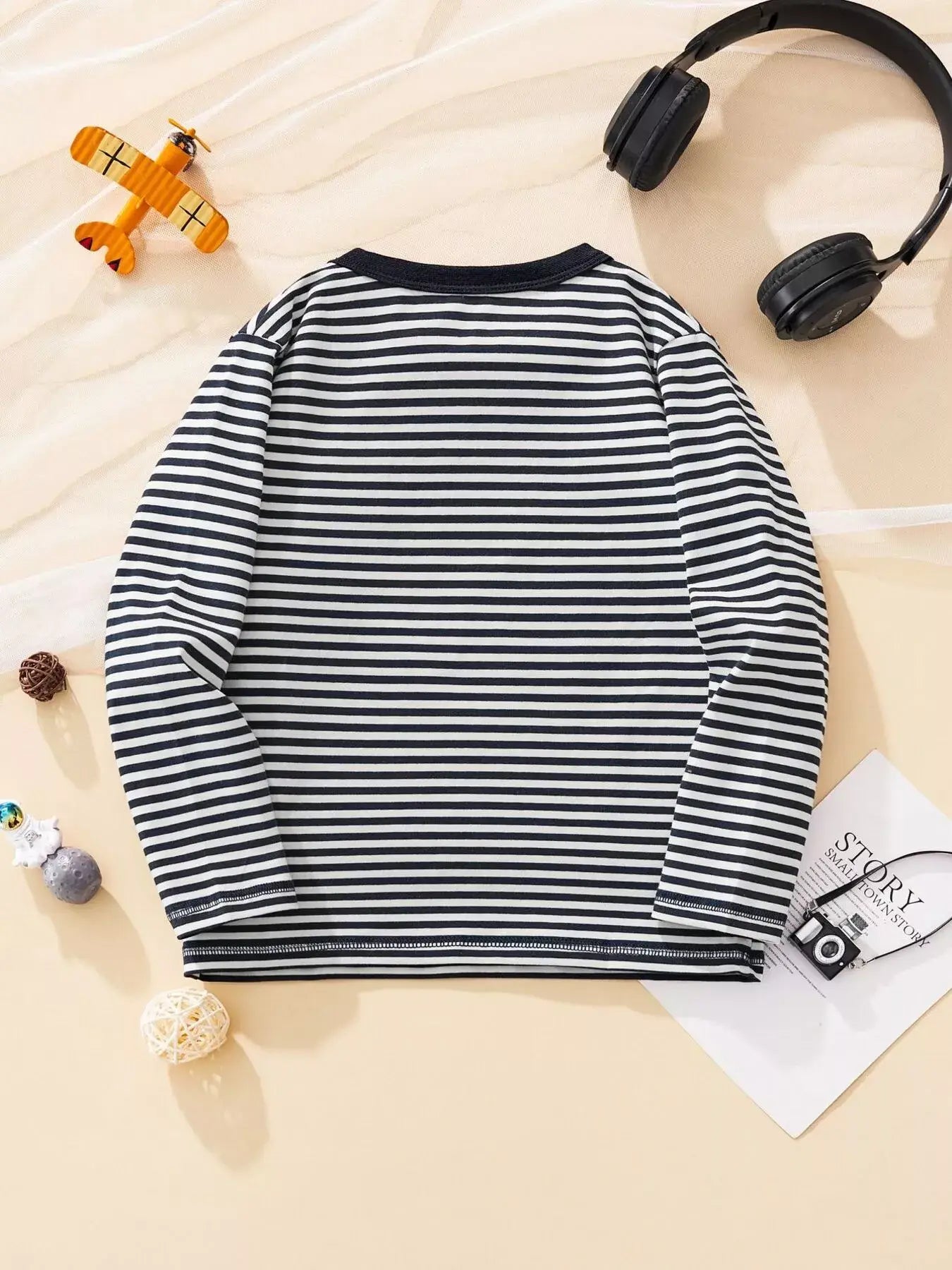 Children's Striped Helicopter Long Sleeve T-Shirt - Trendsi - Flyclothing LLC