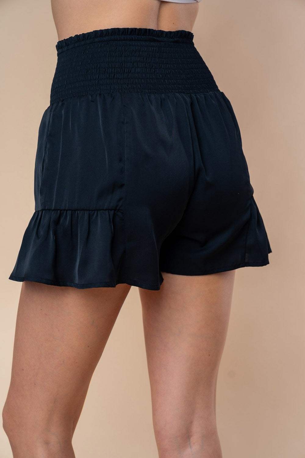 White Birch Full Size High Waisted Smocked Shorts - Trendsi - Flyclothing LLC