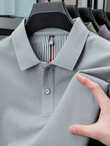 Men's Plus Size Button Detail Short Sleeve Polo - Trendsi - Flyclothing LLC