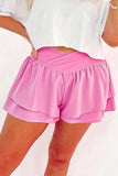 Ruffled Layered Asymmetrical Waist Shorts - Trendsi - Flyclothing LLC