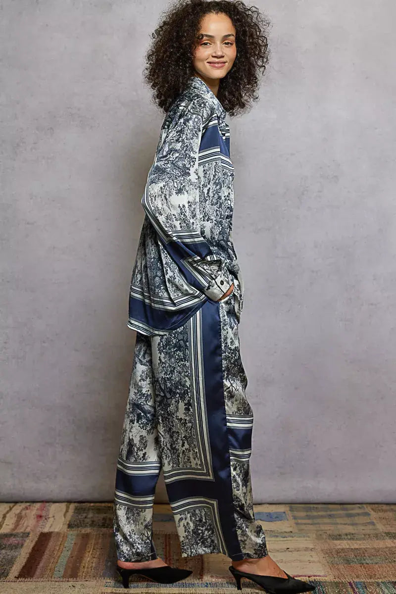 POL Floral Printed Woven Wide Leg Drawstring Pants - Trendsi - Flyclothing LLC