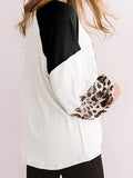 Twisted Color Block Round Neck Long Sleeve T-Shirt - Trendsi