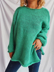 Boat Neck Dropped Shoulder Sweater - Trendsi