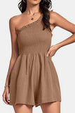 Smocked Single Shoulder Romper - Trendsi - Flyclothing LLC