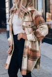 Pocketed Plaid Collared Neck Shacket - Trendsi - Flyclothing LLC