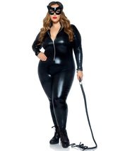Plus Wet Look Leather Catsuit