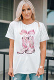 Boot Graphic Round Neck Short Sleeve T-Shirt - Trendsi - Flyclothing LLC