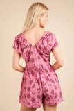 VERY J Floral Printed Ruffle Romper - Trendsi