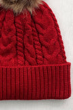 Cable-Knit Cuffed Hat with Pom-pom - Trendsi