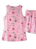 Printed Round Neck Top and Shorts Lounge Set - Trendsi - Flyclothing LLC