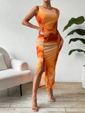 Slit Round Neck Midi Tank Dress - Trendsi