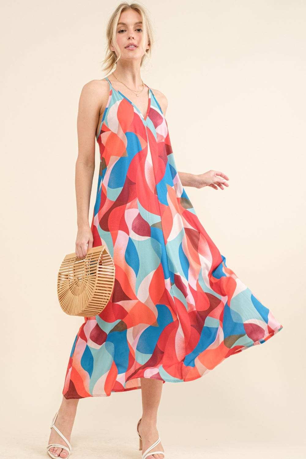 And the Why Printed Crisscross Back Cami Dress - Trendsi - Flyclothing LLC