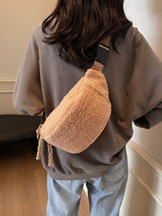 Sherpa Crossbody Bag with Adjustable Strap - Trendsi
