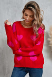 Angel Wings Heart Round Neck Dropped Shoulder Sweater - Trendsi - Flyclothing LLC