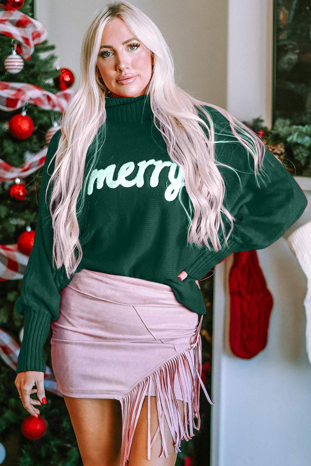 Double Take Full Size Turtleneck Long Sleeve Sweater - Trendsi - Flyclothing LLC