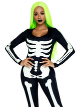 Printed Glow In The Dark Skeleton Catsuit