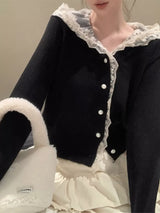 Lace Trim Hooded Cardigan - Trendsi - Flyclothing LLC