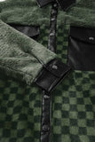 Pocketed Checkered Collared Neck Snap Down Jacket - Trendsi - Flyclothing LLC