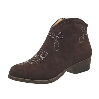 Block Heel Ankle Boots - Trendsi - Flyclothing LLC