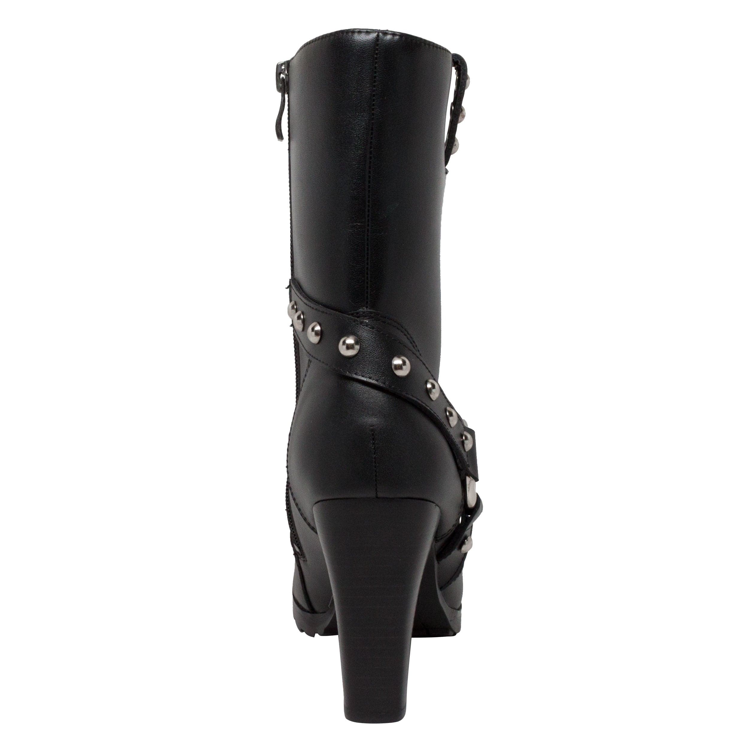 RideTecs Women's 10" Harness Biker Boot Black - RideTecs