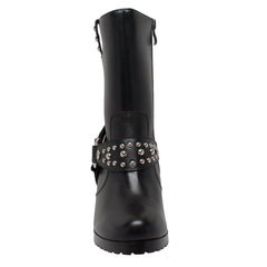 RideTecs Women's 10" Harness Biker Boot Black - RideTecs