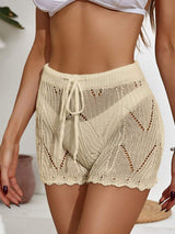 Drawstring Cutout Swim Shorts - Trendsi - Flyclothing LLC