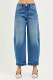 RISEN Slouchy Cropped Barrel Jeans - Trendsi - Flyclothing LLC