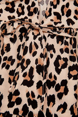 Leopard Print Tie-Neck Blouse - Trendsi - Flyclothing LLC