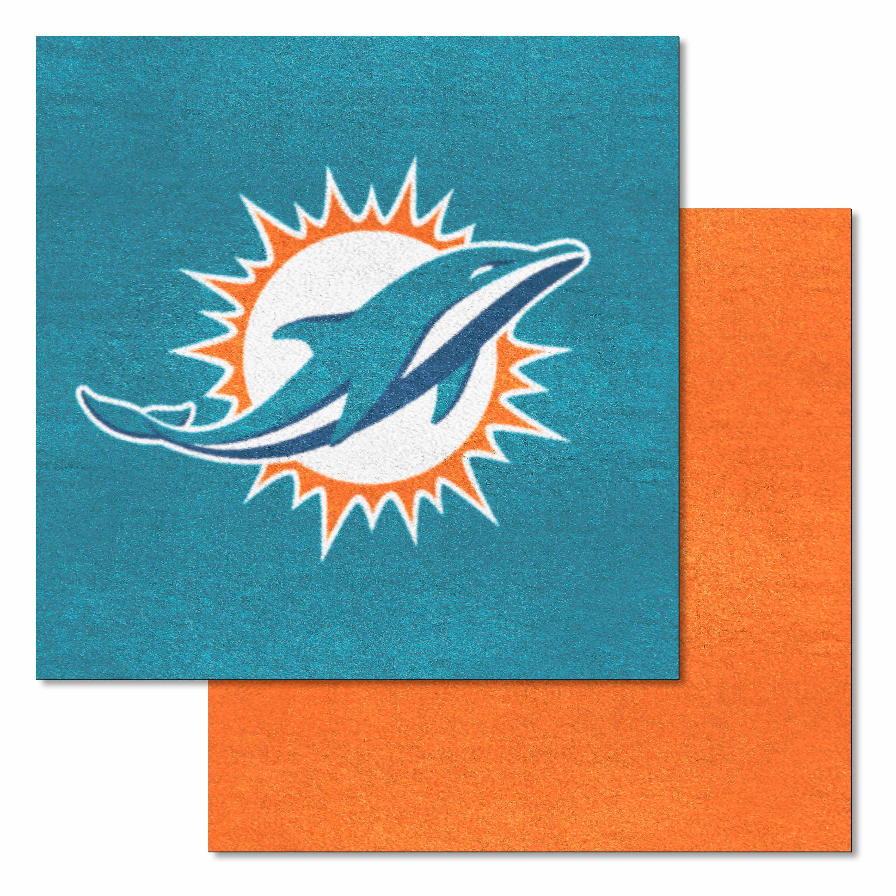 Miami Dolphins Team Carpet Tiles - 45 Sq Ft. - Miami Dolphins