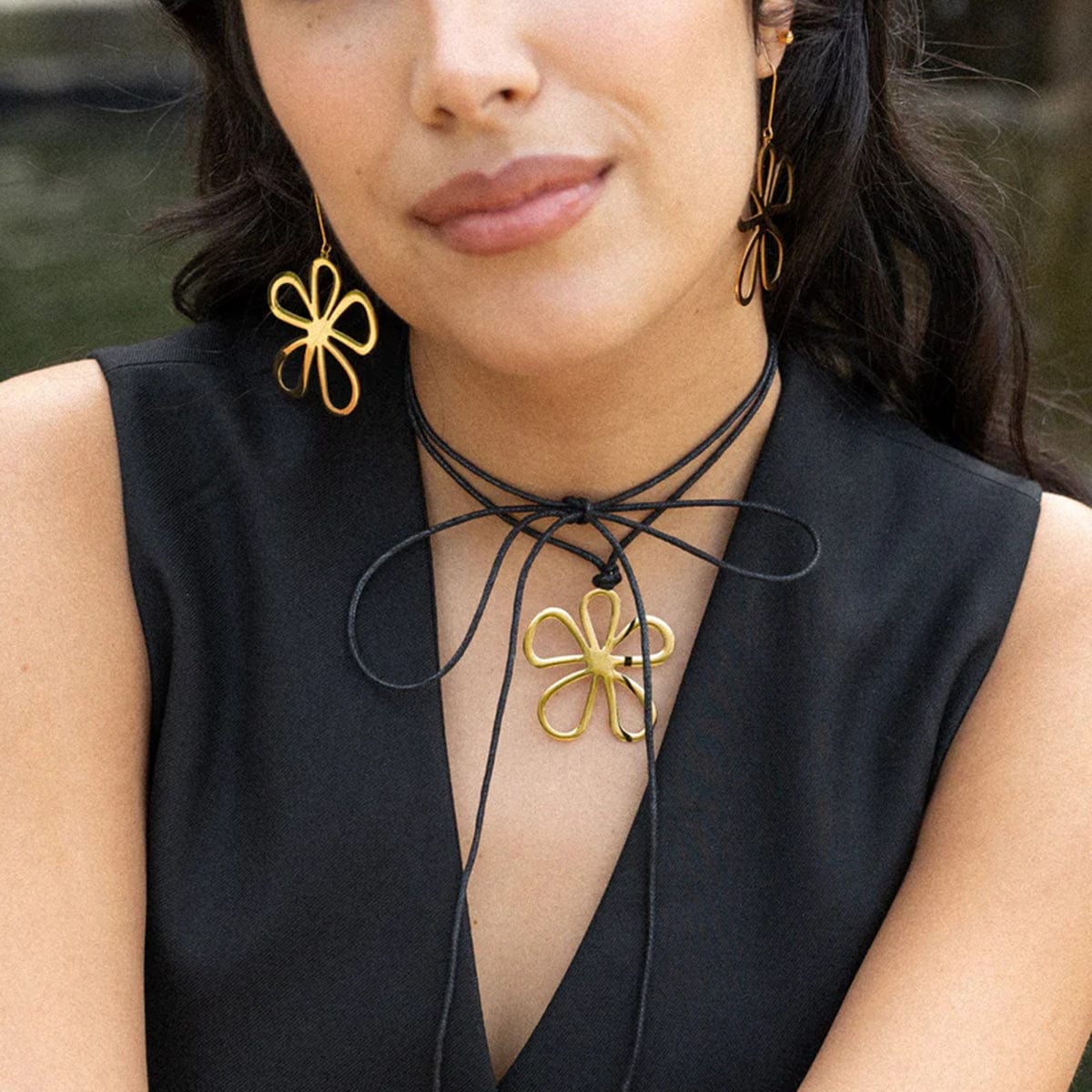 18K Gold-Plated Flower Earrings - Trendsi