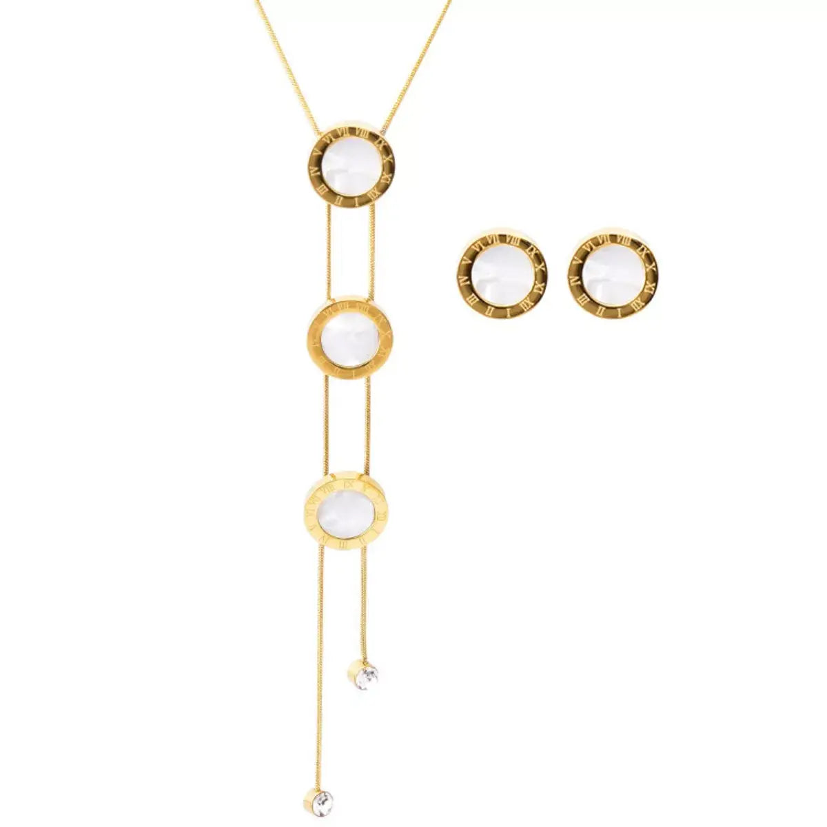 18K Gold-Plated Shell Jewelry Set - Trendsi - Flyclothing LLC