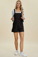 Double Take Full Size Texture Sleeveless Romper - Trendsi - Flyclothing LLC