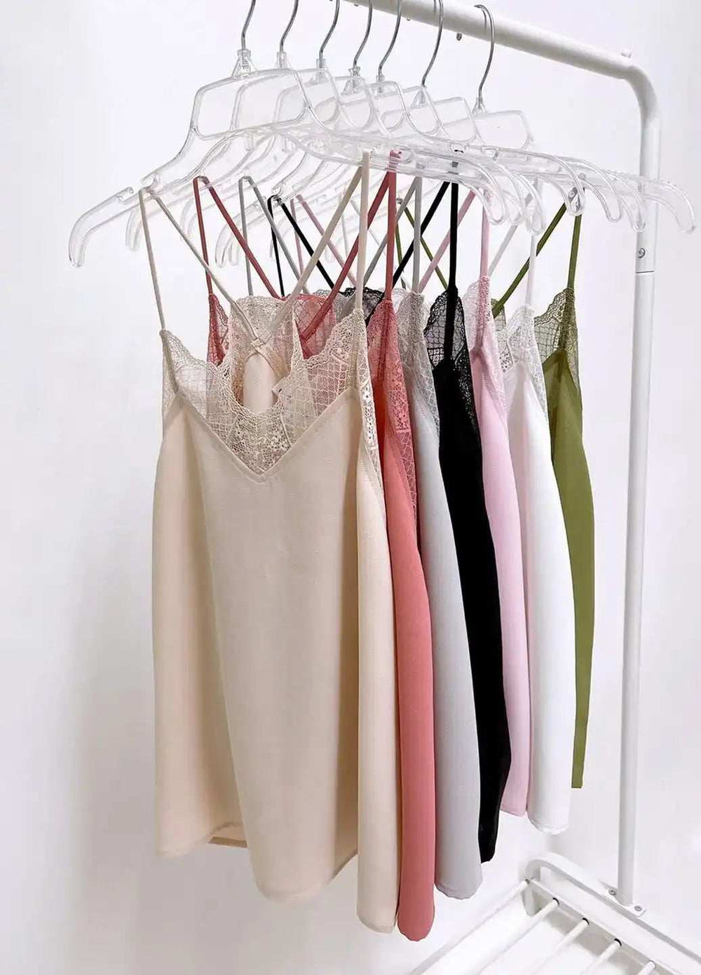 BiBi Lace Cami Solid Tank Top - Trendsi - Flyclothing LLC