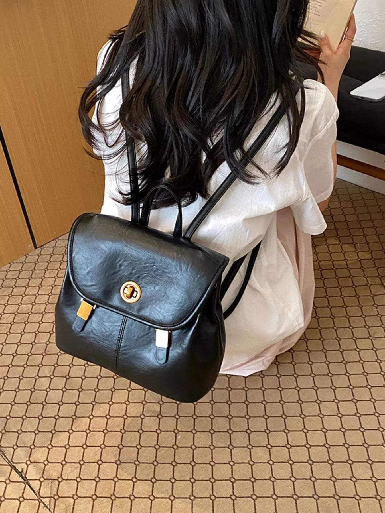PU Leather Backpack Bag - Trendsi - Flyclothing LLC