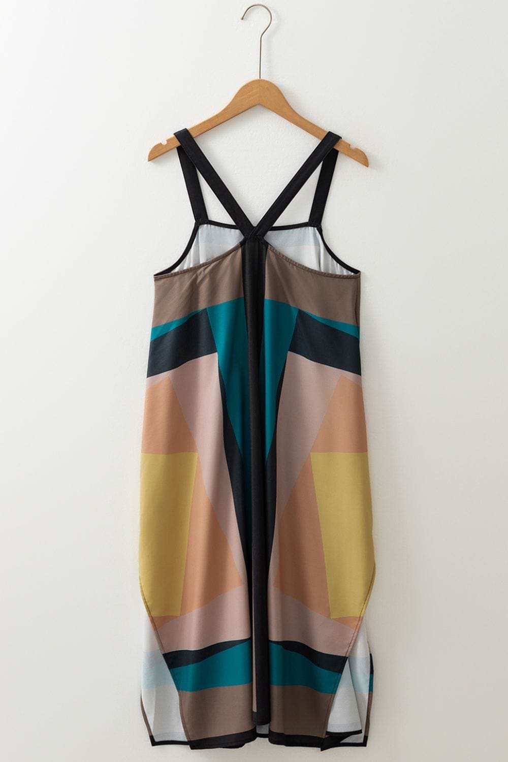 Color Block Square Neck Wide Strap Dress - Trendsi - Flyclothing LLC