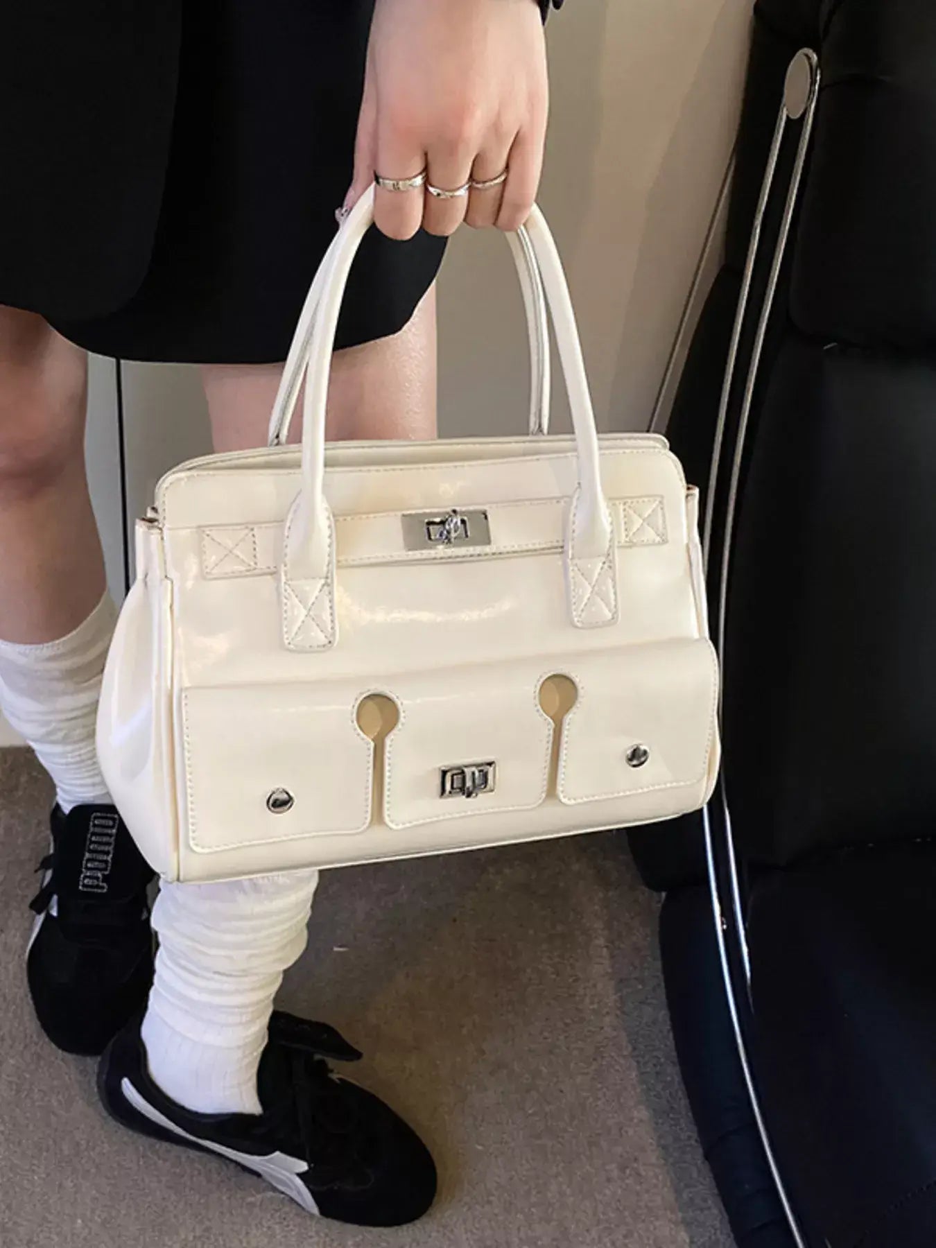 Top Handle Shoulder Bag - Trendsi - Flyclothing LLC
