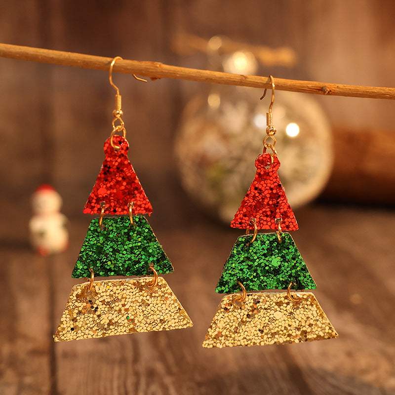 PU Leather Sequin Earrings - Trendsi - Flyclothing LLC