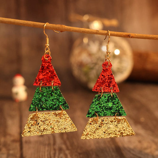 PU Leather Sequin Earrings - Trendsi