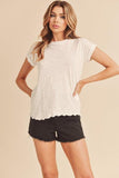 Aemi + Co Lettuce Edge Round Neck Short Sleeve T-Shirt - Trendsi