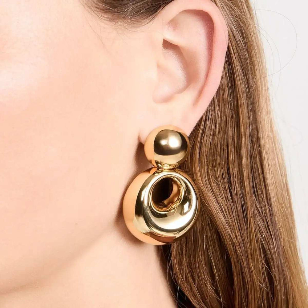 18K Gold-Plated Cutout Earrings - Trendsi - Flyclothing LLC