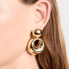 18K Gold-Plated Cutout Earrings - Trendsi