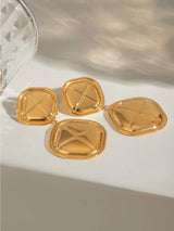 18K Gold-Plated Stainless Steel Square Earrings - Trendsi - Flyclothing LLC