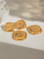 18K Gold-Plated Stainless Steel Square Earrings - Trendsi