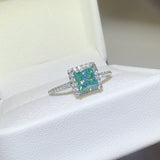 2 Carat 925 Sterling Silver Moissanite Square Shape Ring - Trendsi
