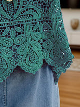 Cutout Scoop Neck Sleeveless Knit Cover Up - Trendsi - Flyclothing LLC