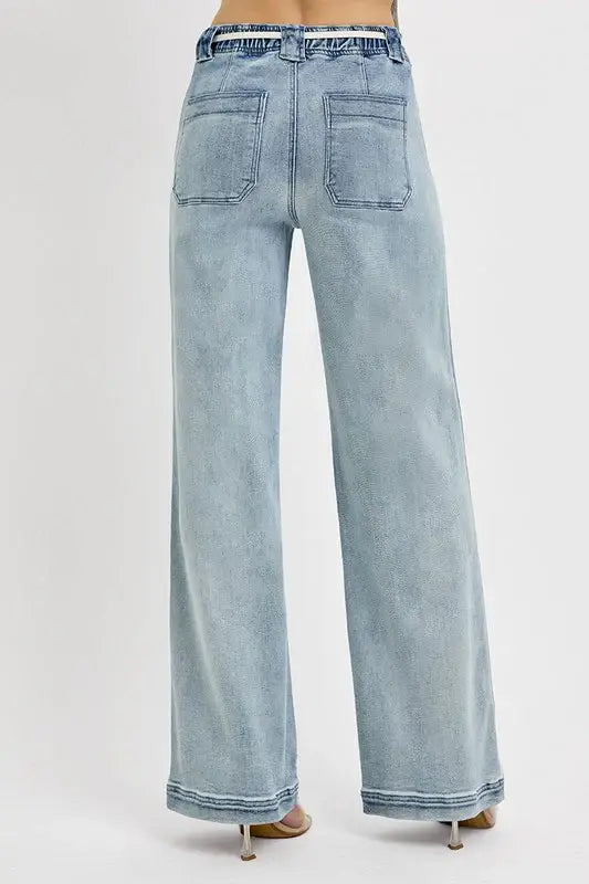 RISEN Full Size Straight Leg Jeans with Pockets Plus Size - Trendsi - Flyclothing LLC